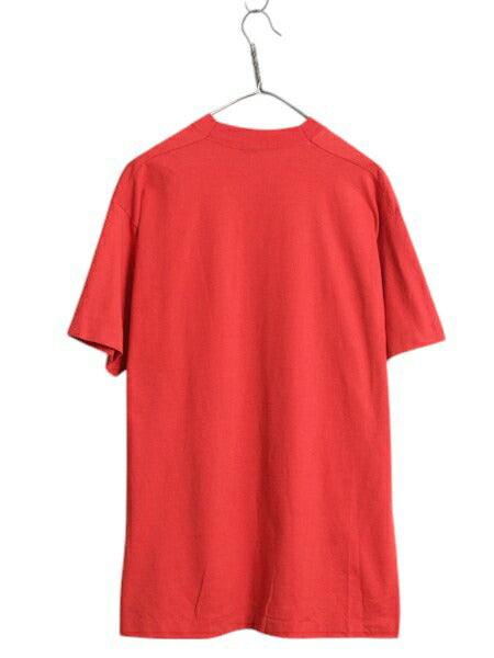 90s USA製 ジョーク キャラクター イラスト プリント Tシャツ メンズ XL 小さめ L オールド グラフィック メッセージ シングルステッチ 赤