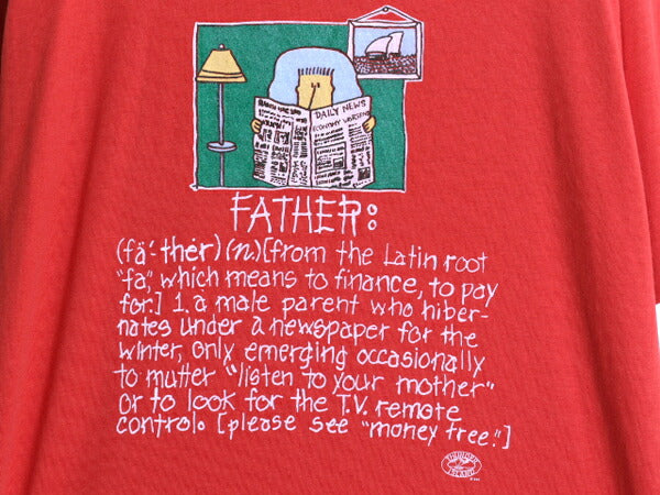 90s USA製 ジョーク キャラクター イラスト プリント Tシャツ メンズ XL 小さめ L オールド グラフィック メッセージ シングルステッチ 赤