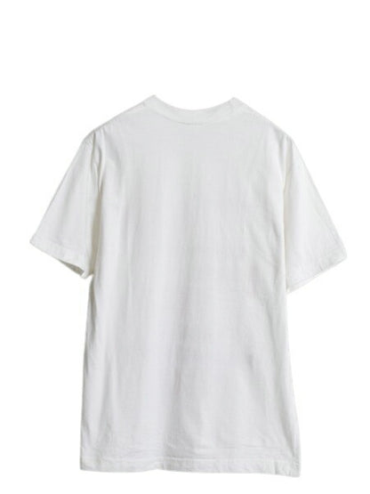 90s ジョーク メッセージ プリント 半袖 Tシャツ メンズ M 小さめ S 程/ 古着 当時物 オールド ヘビーウェイト カットソー クルーネック 白
