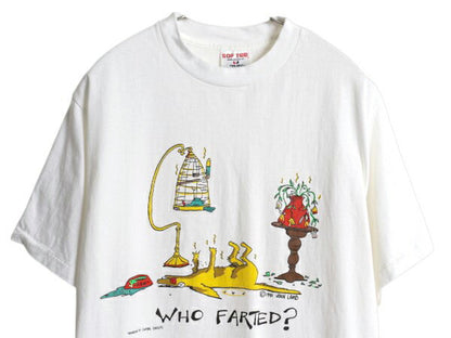 90s USA製 キャラクター ジョーク イラスト プリント Tシャツ メンズ L 古着 オールド メッセージ グラフィック シングルステッチ ギャグ