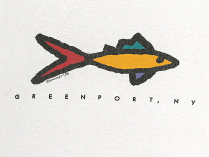 90s USA製 フィッシュ アート イラスト プリント Tシャツ メンズ XL / オールド グラフィック アニマル シングルステッチ 大きいサイズ 白