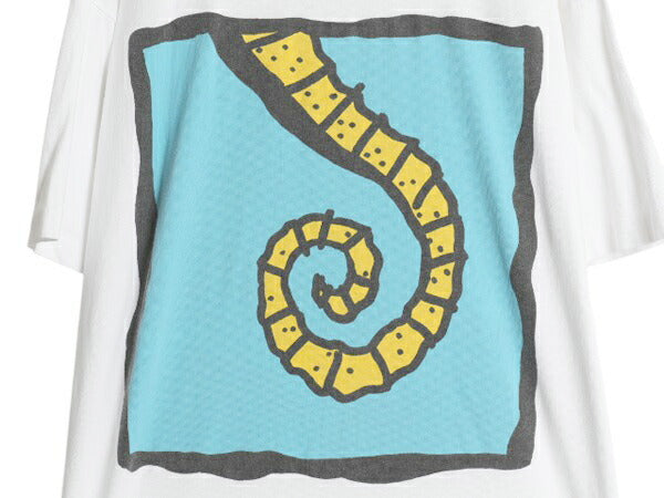 90s USA製 タツノオトシゴ アート イラスト 両面 プリント Tシャツ メンズ XL 古着 アニマル グラフィック シングルステッチ 大きいサイズ