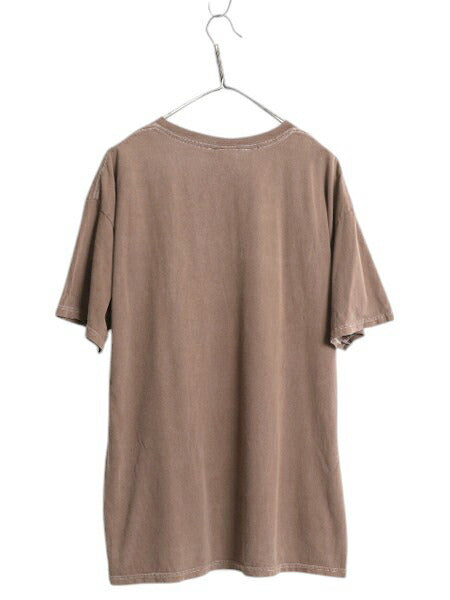 00s アメ車 イラスト プリント Tシャツ メンズ XL 古着 オールド ジョーク 旧車 サーフ 下ネタ エロ グラフィック 大きいサイズ 後染め 茶