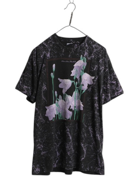 90s USA製 ボタニカル アート イラスト プリント Tシャツ メンズ L オールド グラフィック シングルステッチ フラワー オールオーバー 総柄