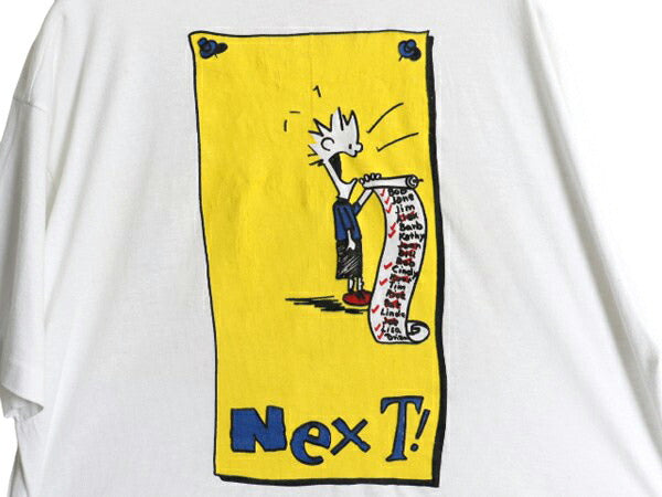 90s USA製 ジョーク キャラクター イラスト プリント Tシャツ XL 古着 オールド メッセージ コミック グラフィック 大きいサイズ 当時物 白