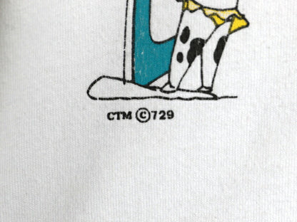 90s USA製 ウシ アート イラスト プリント Tシャツ メンズ レディース L オールド アニマル グラフィック シングルステッチ カットソー 白