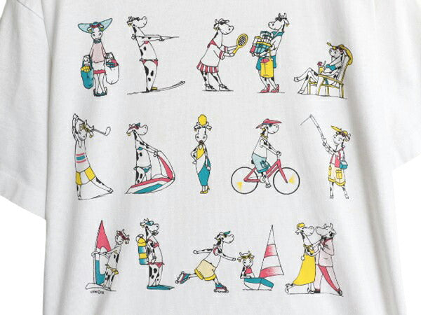 90s USA製 ウシ アート イラスト プリント Tシャツ メンズ レディース L オールド アニマル グラフィック シングルステッチ カットソー 白