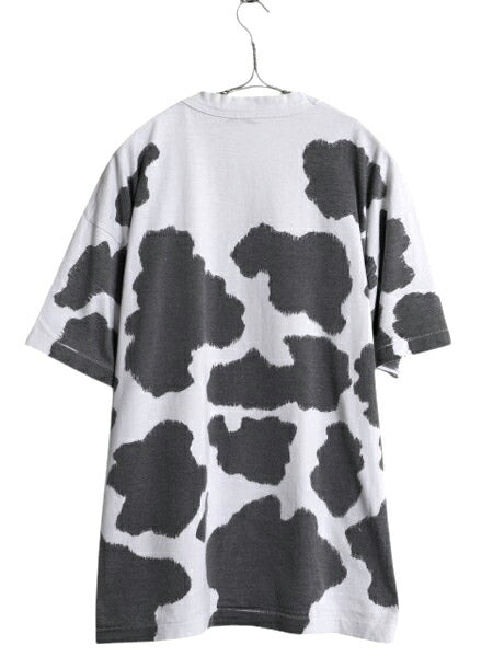 90s USA製 ウシ ジョーク イラスト オールオーバー プリント Tシャツ メンズ XL / 古着 オールド アニマル キャラクター グラフィック 総柄