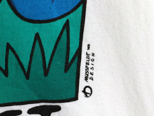 90s オウム アート イラスト プリント Tシャツ メンズ L 古着 オールド 当時物 アニマル グラフィック ヘビーウェイト シングルステッチ 白