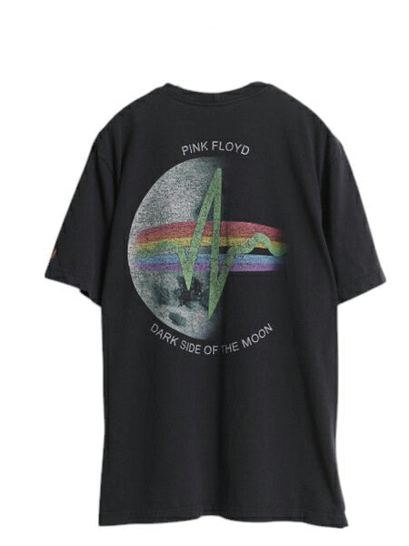 00s ピンクフロイド 両面 イラスト プリント Tシャツ メンズ M オールド バンド ロック アート グラフィック ヘビーウェイト 黒 カットソー