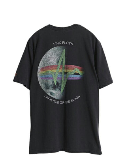 00s ピンクフロイド 両面 イラスト プリント Tシャツ メンズ M オールド バンド ロック アート グラフィック ヘビーウェイト 黒 カットソー