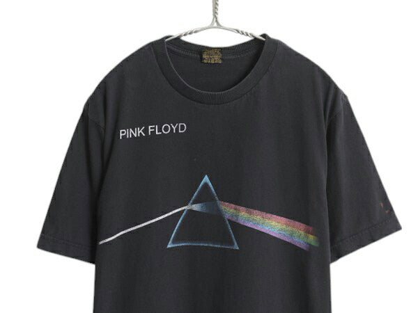 00s ピンクフロイド 両面 イラスト プリント Tシャツ メンズ M オールド バンド ロック アート グラフィック ヘビーウェイト 黒 カットソー