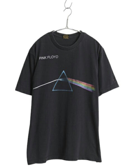 00s ピンクフロイド 両面 イラスト プリント Tシャツ メンズ M オールド バンド ロック アート グラフィック ヘビーウェイト 黒 カットソー
