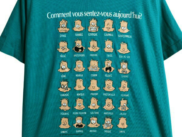80s USA製 キャラクター アート イラスト プリント Tシャツ メンズ レディース M ヴィンテージ グラフィック シングルステッチ メッセージ