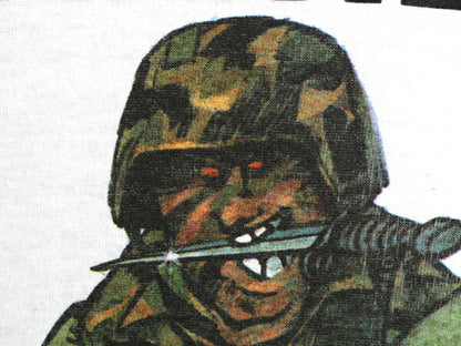 80s USA製 USMC ジョーク キャラクター イラスト プリント Tシャツ メンズ L ヴィンテージ ミリタリー ムービー パロディ シングルステッチ