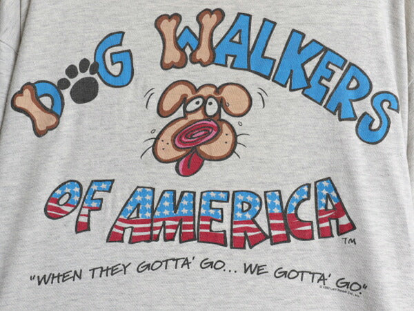 90s USA製 イヌ メッセージ イラスト プリント Tシャツ メンズ XL オールド アニマル キャラクター シングルステッチ 大きいサイズ 企業物