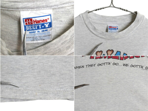 90s USA製 イヌ メッセージ イラスト プリント Tシャツ メンズ XL オールド アニマル キャラクター シングルステッチ 大きいサイズ 企業物