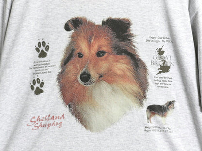 00s ドッグ アート イラスト プリント Tシャツ メンズ 2XL オールド アニマル 犬 キャラクター グラフィック 大きいサイズ ヘビーウェイト