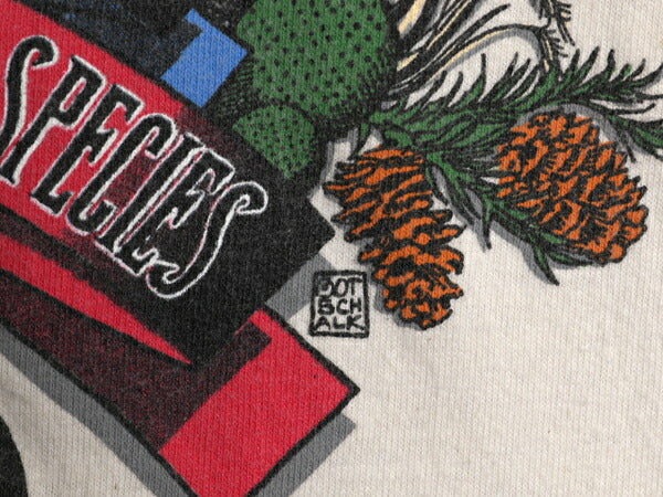 90s USA製 アニマル イラスト 両面 プリント Tシャツ メンズ L オールド グラフィック アート メッセージ シングルステッチ ヘビーウェイト