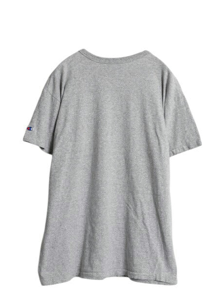 80s USA製 チャンピオン カレッジ プリント 半袖 Tシャツ メンズ XL 古着 ヴィンテージ 88 12 目付き シングルステッチ トリコタグ 杢灰