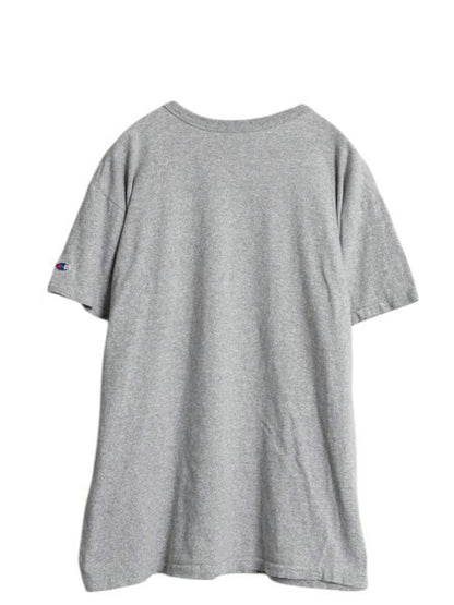 80s USA製 チャンピオン カレッジ プリント 半袖 Tシャツ メンズ XL 古着 ヴィンテージ 88 12 目付き シングルステッチ トリコタグ 杢灰