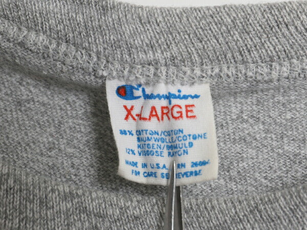 80s USA製 チャンピオン カレッジ プリント 半袖 Tシャツ メンズ XL 古着 ヴィンテージ 88 12 目付き シングルステッチ トリコタグ 杢灰