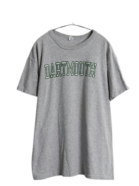 80s USA製 チャンピオン カレッジ プリント 半袖 Tシャツ メンズ XL 古着 ヴィンテージ 88 12 目付き シングルステッチ トリコタグ 杢灰