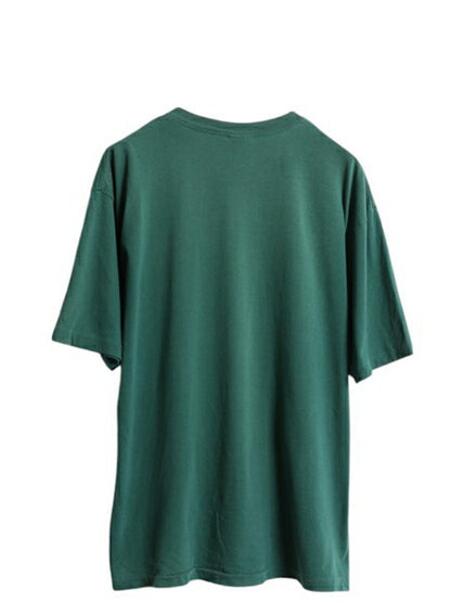 90s USA製 オールド ギャップ 無地 半袖 Tシャツ メンズ L / 古着 旧タグ 当時物 ヘビーウェイト コットン シングルステッチ シンプル 緑