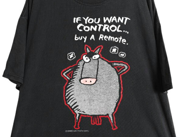 00s メッセージ キャラクター イラスト プリント Tシャツ メンズ XXL / オールド ジョーク グラフィック 大きいサイズ ヘビーウェイト 黒
