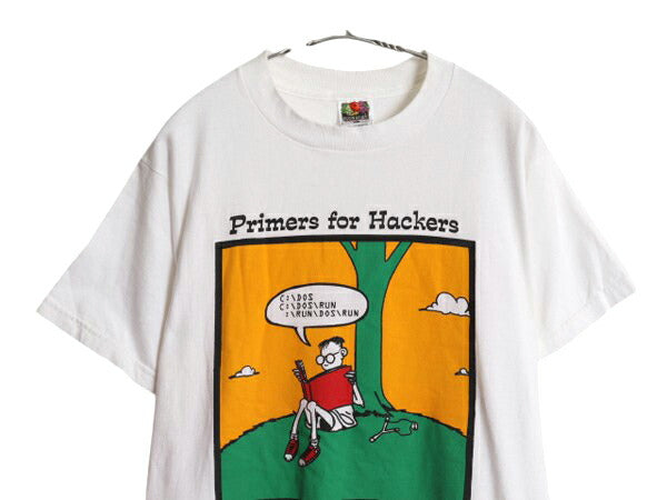 90s ジョーク キャラクター イラスト プリント Tシャツ メンズ M オールド グラフィック アート ヘビーウェイト 絵本 パロディ カットソー