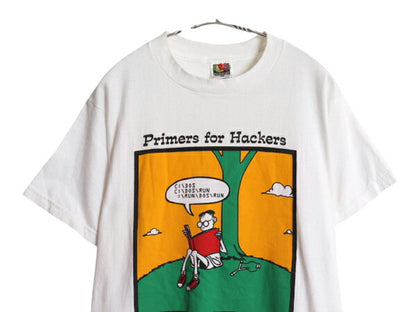90s ジョーク キャラクター イラスト プリント Tシャツ メンズ M オールド グラフィック アート ヘビーウェイト 絵本 パロディ カットソー