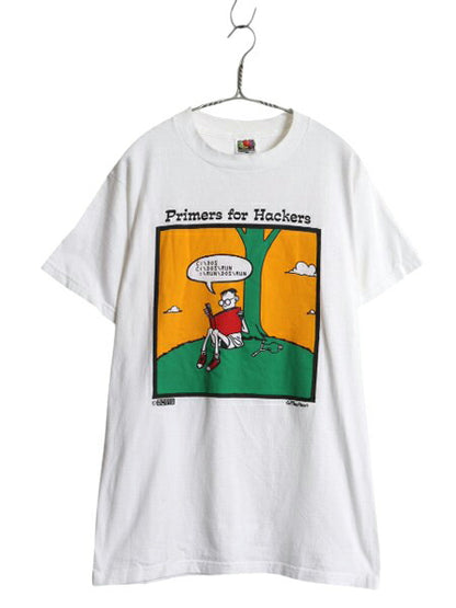 90s ジョーク キャラクター イラスト プリント Tシャツ メンズ M オールド グラフィック アート ヘビーウェイト 絵本 パロディ カットソー