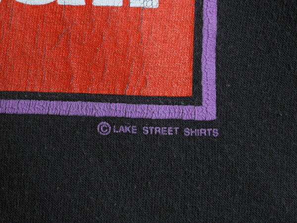 90s ジョーク メッセージ プリント Tシャツ メンズ L 程/ 古着 オールド グラフィック シングルステッチ ヘビーウェイト コットン ブラック