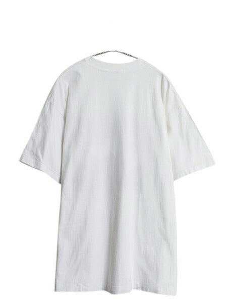 90s キャラクター アート イラスト プリント Tシャツ メンズ XL オールド グラフィック アニマル スキー シングルステッチ 大きいサイズ 白
