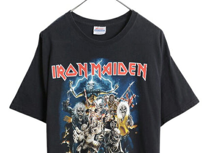 00s アイアンメイデン 両面 プリント Tシャツ メンズ XL / オールド イラスト グラフィック バンド メタル ロック スカル 大きいサイズ 黒