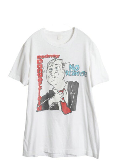 80s キャラクター イラスト プリント Tシャツ メンズ M 程 ヴィンテージ ジョーク パロディ グラフィック メッセージ シングルステッチ 白
