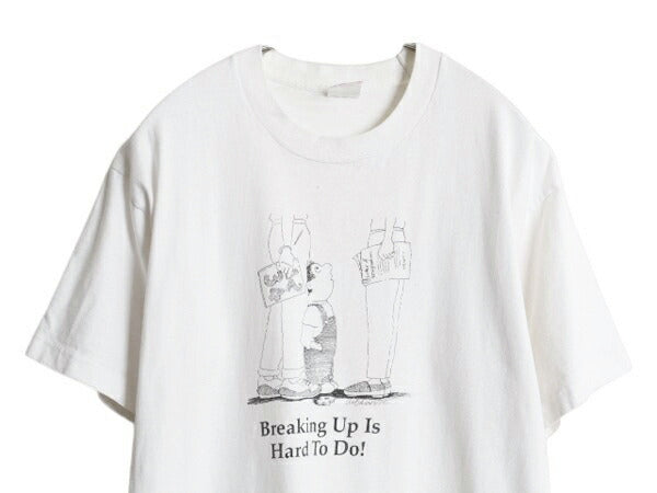 90s USA製 メッセージ イラスト 両面 プリント Tシャツ メンズ L オールド グラフィック キャラクター シングルステッチ ヘビーウェイト 白