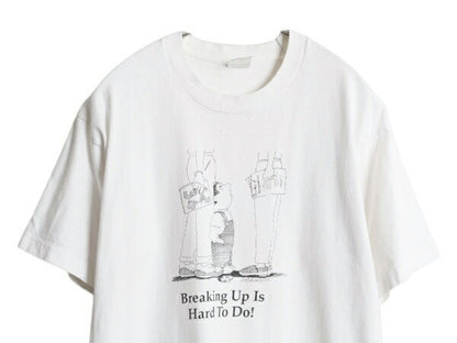 90s USA製 メッセージ イラスト 両面 プリント Tシャツ メンズ L オールド グラフィック キャラクター シングルステッチ ヘビーウェイト 白