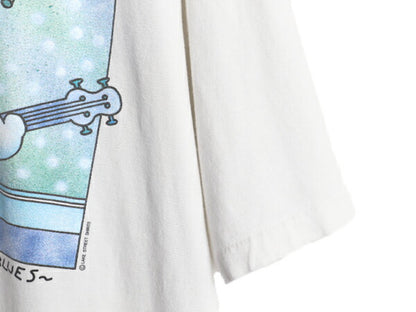 90s USA製 ネコ イラスト プリント Tシャツ メンズ レディース XL オールド アニマル ジョーク キャラクター グラフィック 大きいサイズ 白