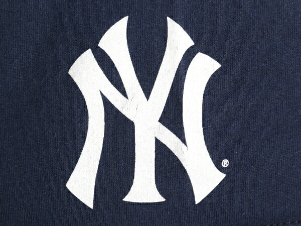 00s ナイキ ヤンキース プリント Tシャツ メンズ L オールド MLB オフィシャル スウッシュ ベースボール 大リーグ 野球 ヘビーウェイト 紺