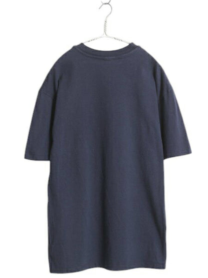 80s USA製 チャンピオン カレッジ チーム イラスト プリント Tシャツ メンズ XL / ヴィンテージ 大きいサイズ キャラクター トリコタグ 紺