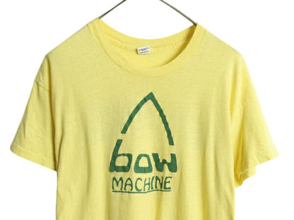 70s USA製 両面 イラスト プリント Tシャツ XL 小さめ メンズ L ヴィンテージ グラフィック シングルステッチ ヘインズ 黒タグ カットソー