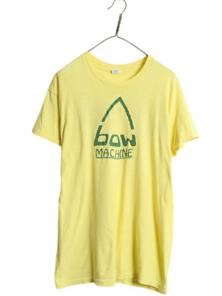 70s USA製 両面 イラスト プリント Tシャツ XL 小さめ メンズ L ヴィンテージ グラフィック シングルステッチ ヘインズ 黒タグ カットソー