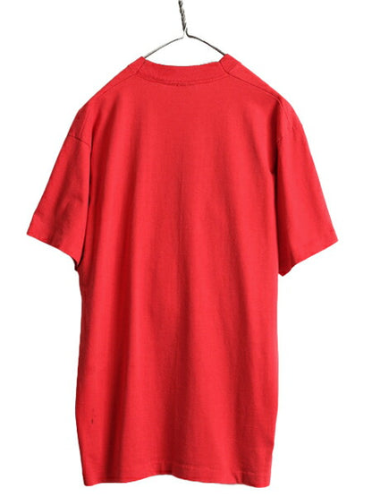 90s USA製 ■ アニマル キツネ プリント 半袖 Tシャツ メンズ レディース XL 90年代 オールド イラスト シングルステッチ キャラクター 赤