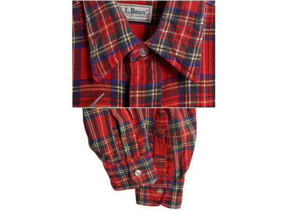 80s USA製 エルエルビーン チェック ライト フランネル シャツ メンズ M / 古着 LLBEAN ヴィンテージ 長袖シャツ ネルシャツ マルチカラー