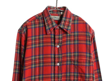 80s USA製 エルエルビーン チェック ライト フランネル シャツ メンズ M / 古着 LLBEAN ヴィンテージ 長袖シャツ ネルシャツ マルチカラー