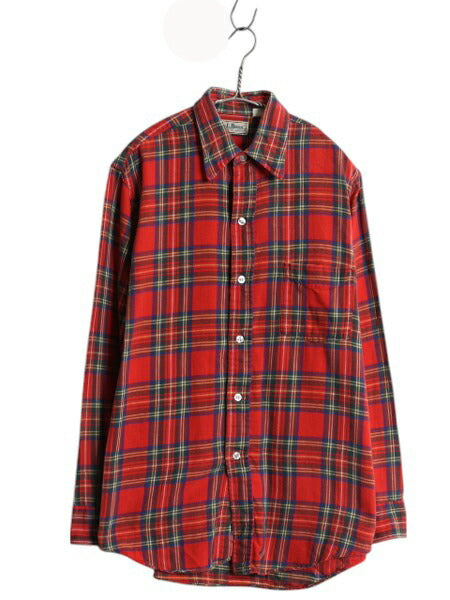 80s USA製 エルエルビーン チェック ライト フランネル シャツ メンズ M / 古着 LLBEAN ヴィンテージ 長袖シャツ ネルシャツ マルチカラー