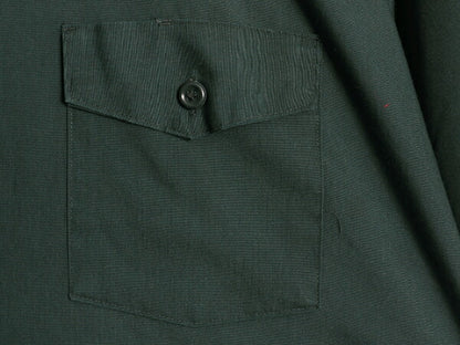 70s USA製 リー 半袖 ワーク シャツ メンズ L 程/ ヴィンテージ 黒タグ 半袖シャツ ポケット付き シワになりにくい 無地 シンプル グリーン