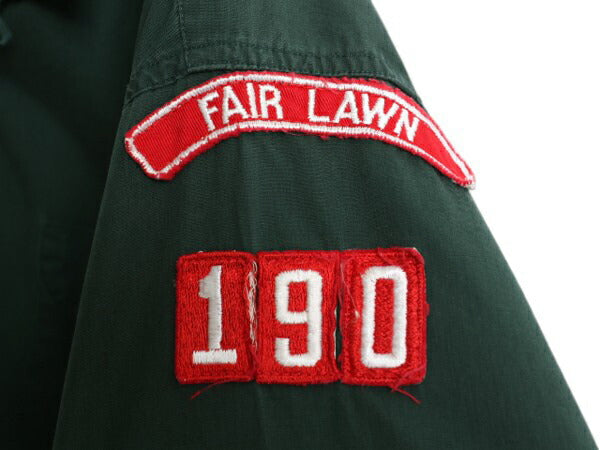60s USA製 BSA ボーイスカウト オープンカラー 半袖 シャツ メンズ M 程 古着 ヴィンテージ ワッペン ワーク ループ留め 開襟 コットン 緑
