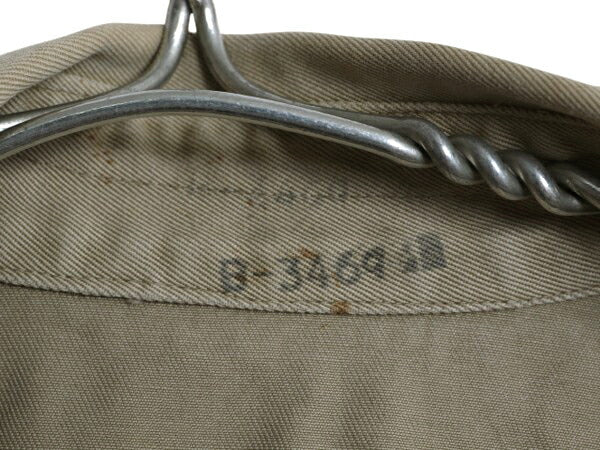 50s 米軍実物 US ARMY 長袖 オフィサー シャツ メンズ L 程 マチ付き ヴィンテージ コットン チノ アーミー ミリタリー 無地 ベージュ 軍物